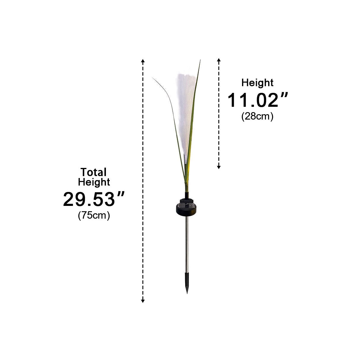 10pcs Solar Waterproof Simulated Reed Fiber Optic Outdoor Lawn Lights