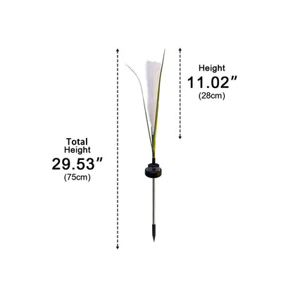 10pcs Solar Waterproof Simulated Reed Fiber Optic Outdoor Lawn Lights