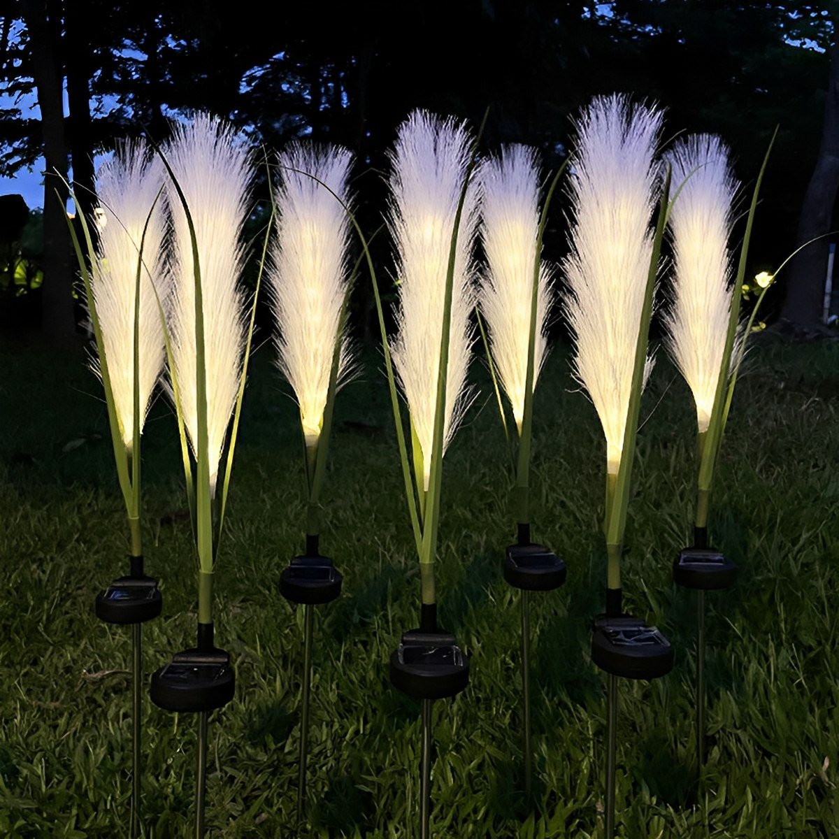 10pcs Solar Waterproof Simulated Reed Fiber Optic Outdoor Lawn Lights - Flare Shack