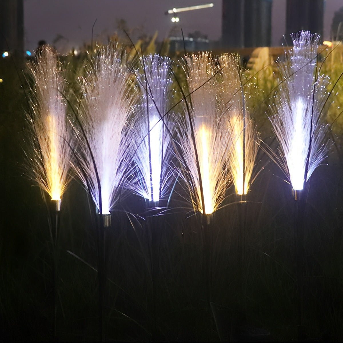 10pcs Solar Waterproof Simulated Reed Fiber Optic Outdoor Lawn Lights - Flare Shack