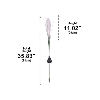 10pcs Solar Waterproof Simulated Reed Fiber Optic Outdoor Lawn Lights