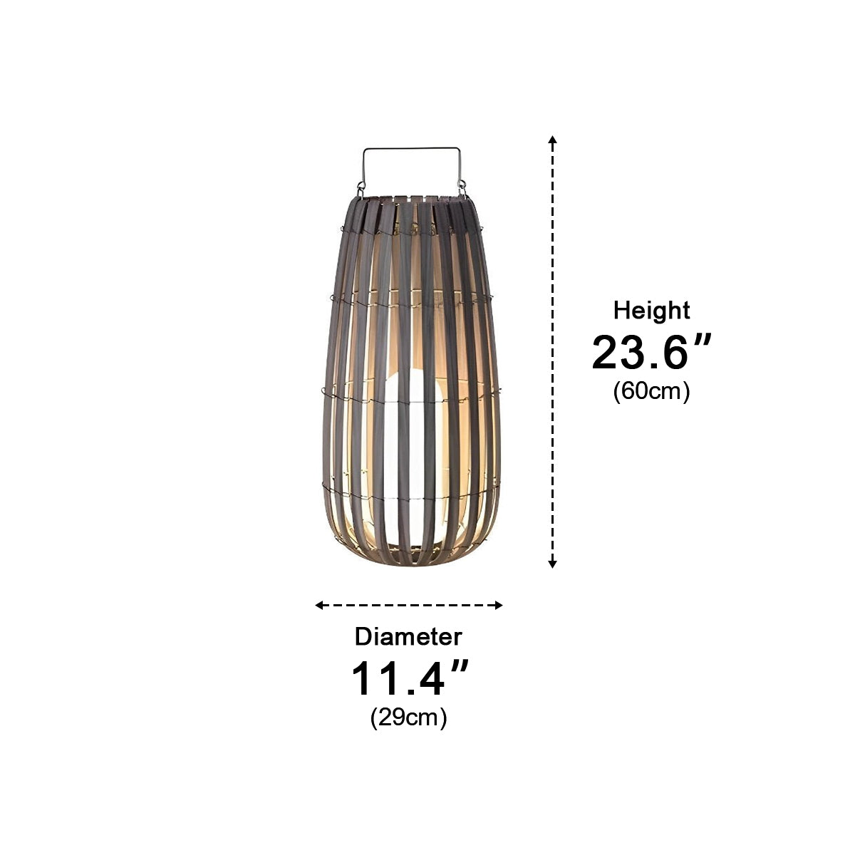 Handmade Rattan Hanging Lantern LED Waterproof Outdoor Lights
