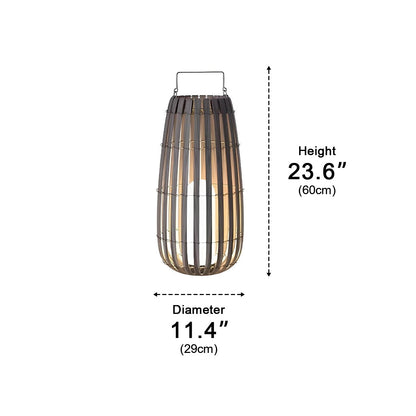 Handmade Rattan Hanging Lantern LED Waterproof Outdoor Lights