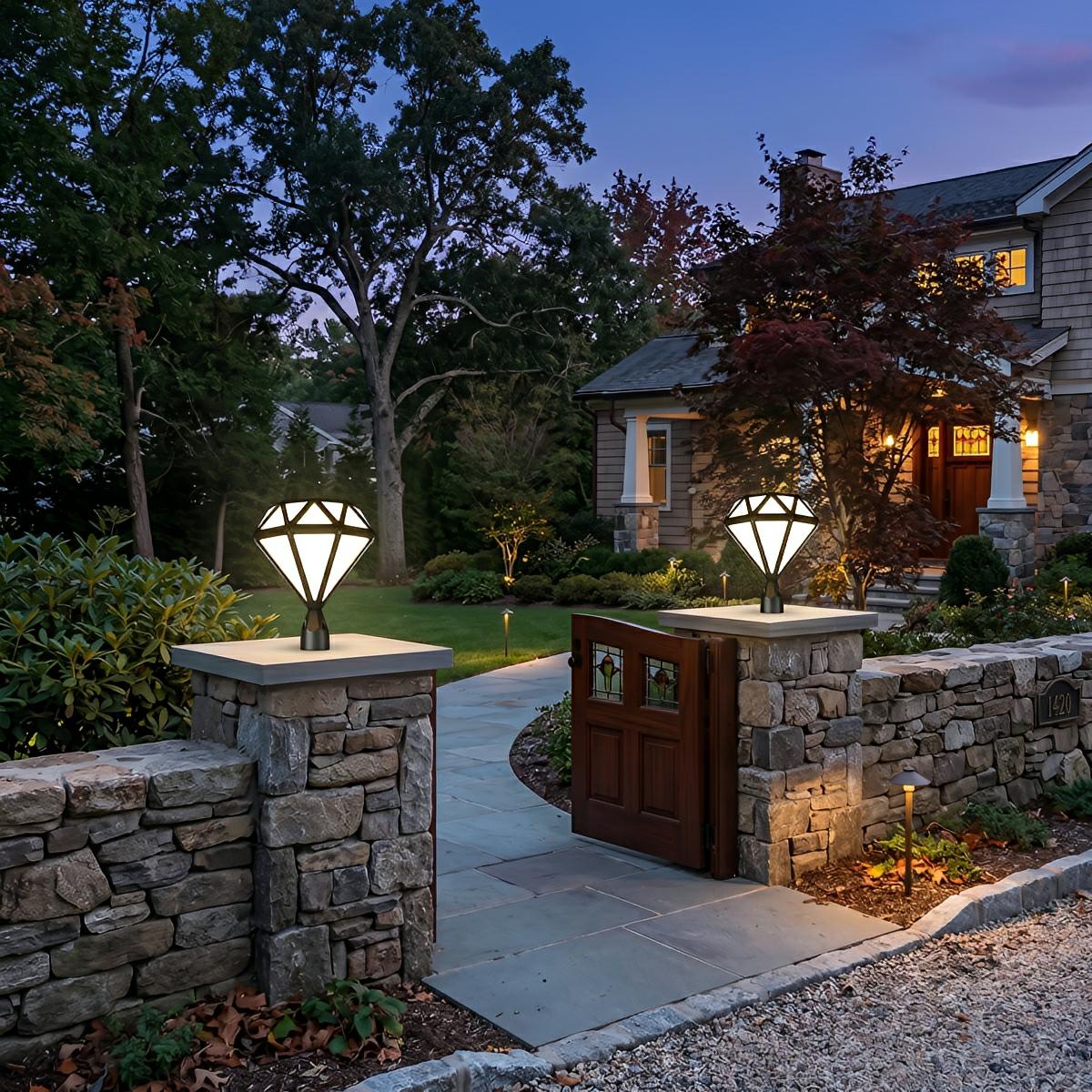 Waterproof Diamond Shape Post Cap Lights Fence Lighting