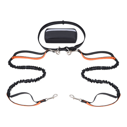 Dog Leash Double-Handle Hands-Free Bungee Reflective Walking Leash Fall 2025 Safe Control