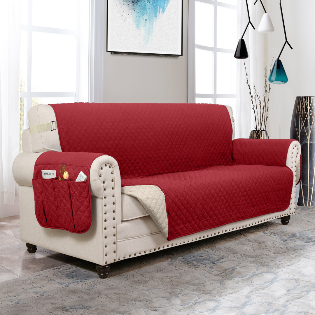 Couch Cover Furniture Protector With Side Pockets And Back Straps Reversible Colors Fall 2025 Pet Friendly
