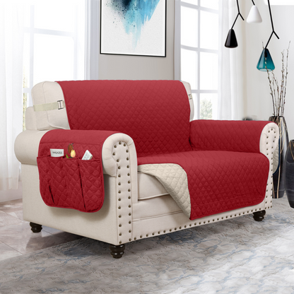 Couch Cover Furniture Protector With Side Pockets And Back Straps Reversible Colors Fall 2025 Pet Friendly