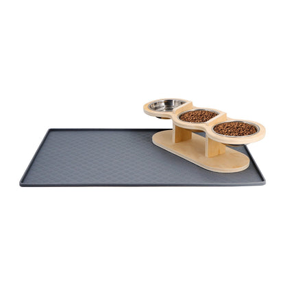 Dog Feeder Mat Non Slip With Raised Edges 15.5 x 23.5 Inches Fall 2025 Pet Essential Keeps Floors Clean
