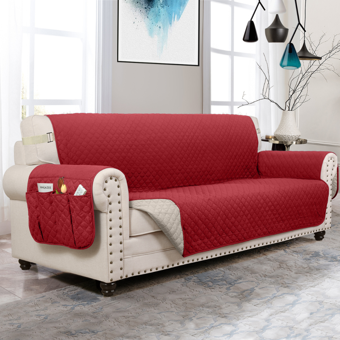 Couch Cover Furniture Protector With Side Pockets And Back Straps Reversible Colors Fall 2025 Pet Friendly