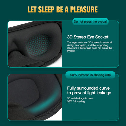 3D Sleep Eye Mask – Light Blocking, Soft and Breathable Eyeshade for Travel and Night Rest