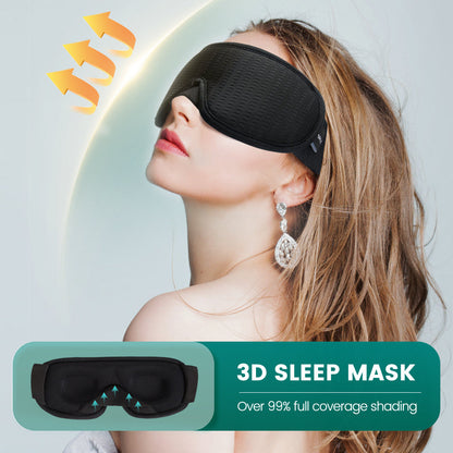 3D Sleep Eye Mask – Light Blocking, Soft and Breathable Eyeshade for Travel and Night Rest