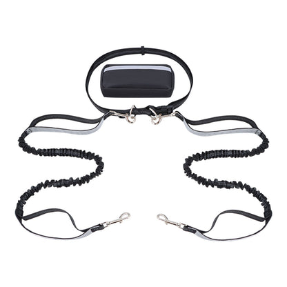 Dog Leash Double-Handle Hands-Free Bungee Reflective Walking Leash Fall 2025 Safe Control