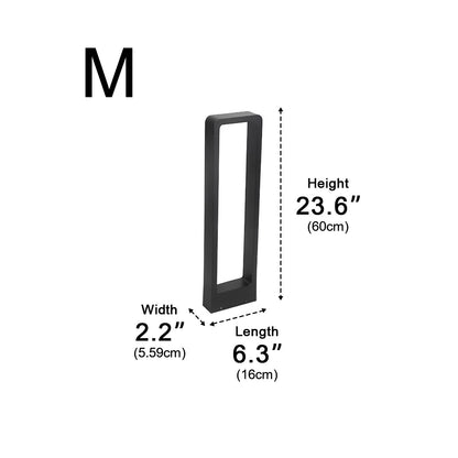 Modern Rectangular Frame Waterproof Outdoor Bollard Parth Light