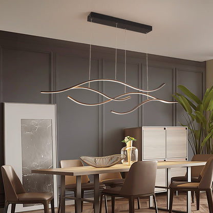 Modern Wave LED Linear Pendant Light