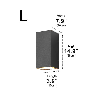Rectangular Waterproof Up and Down Lights LED Modern Wall Sconce Lighting