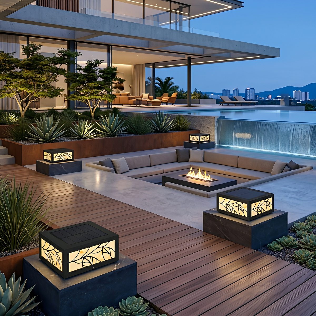 Waterproof Modern Square LED Outdoor Deck Post Lights Pillar Light