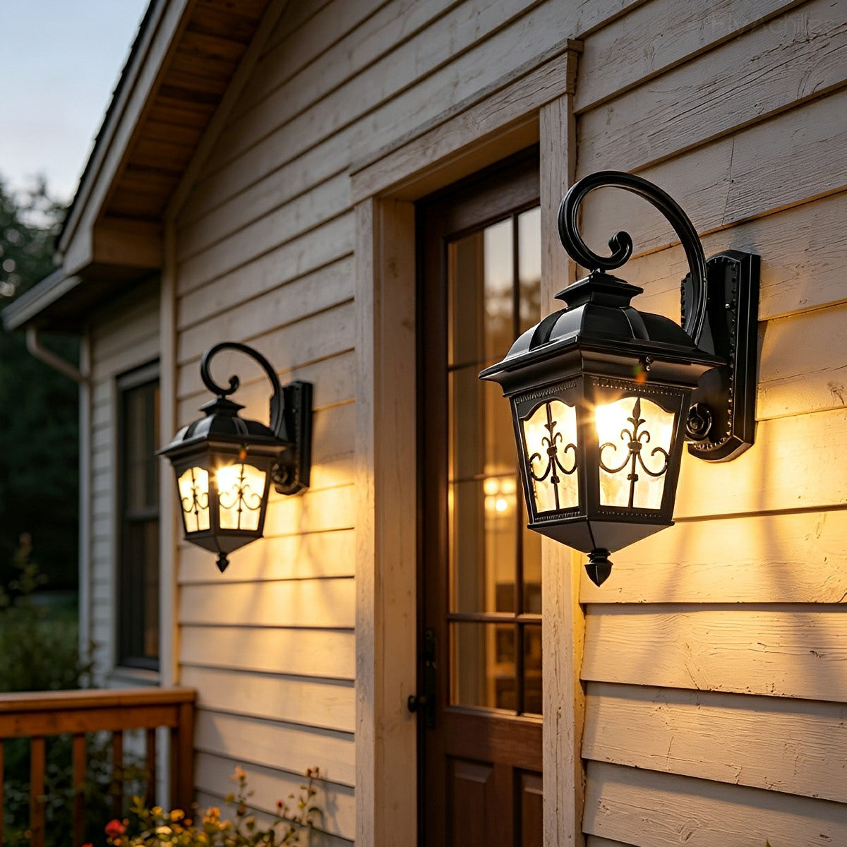 Classic European Outdoor Waterproof Tower Glass Wall Light LED Exterior Sconce