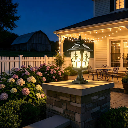 Outdoor Victorian Style Fence Post Lights LED Column Light Pillar