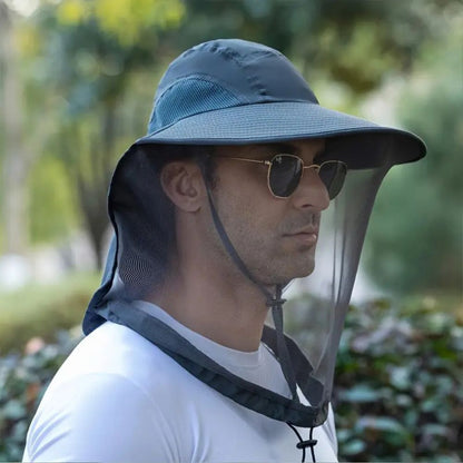 Breathable Sun and Mosquito Protection Wide Brim Hat
