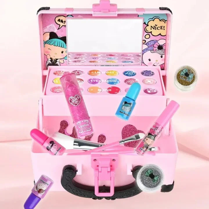 Princess Makeup Play Set for Kids - Safe, Non-Toxic Cosmetic Kit with Lipstick & Eye Shadow