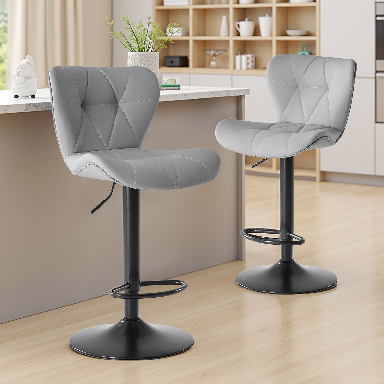2 Pack Modern Ergonomic Adjustable Swivel Bar Stools - Flare Shack