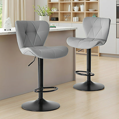 2 Pack Modern Ergonomic Adjustable Swivel Bar Stools