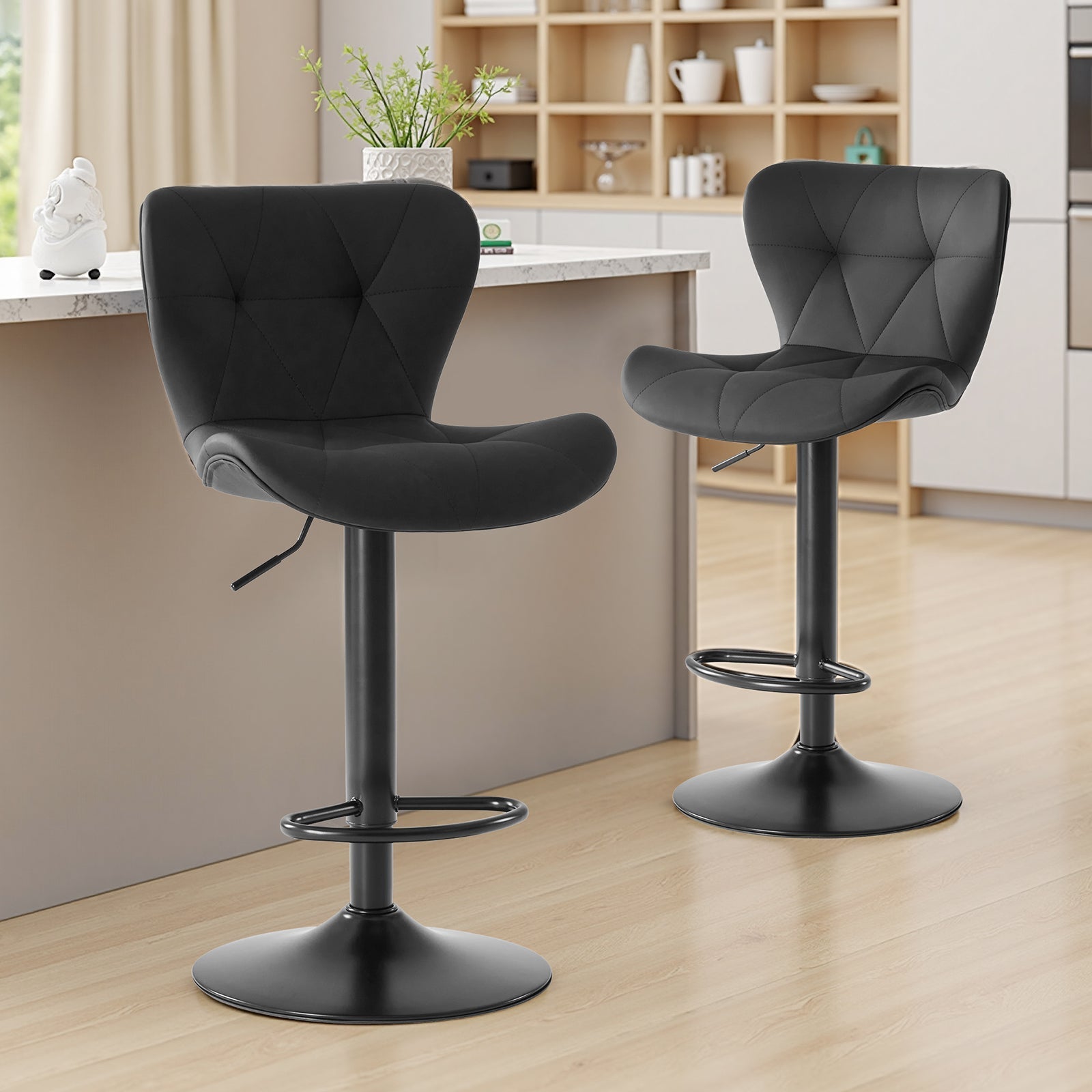 2 Pack Modern Ergonomic Adjustable Swivel Bar Stools - Flare Shack