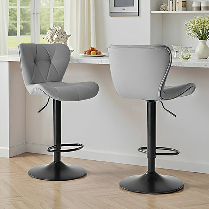 2 Pack Modern Ergonomic Adjustable Swivel Bar Stools
