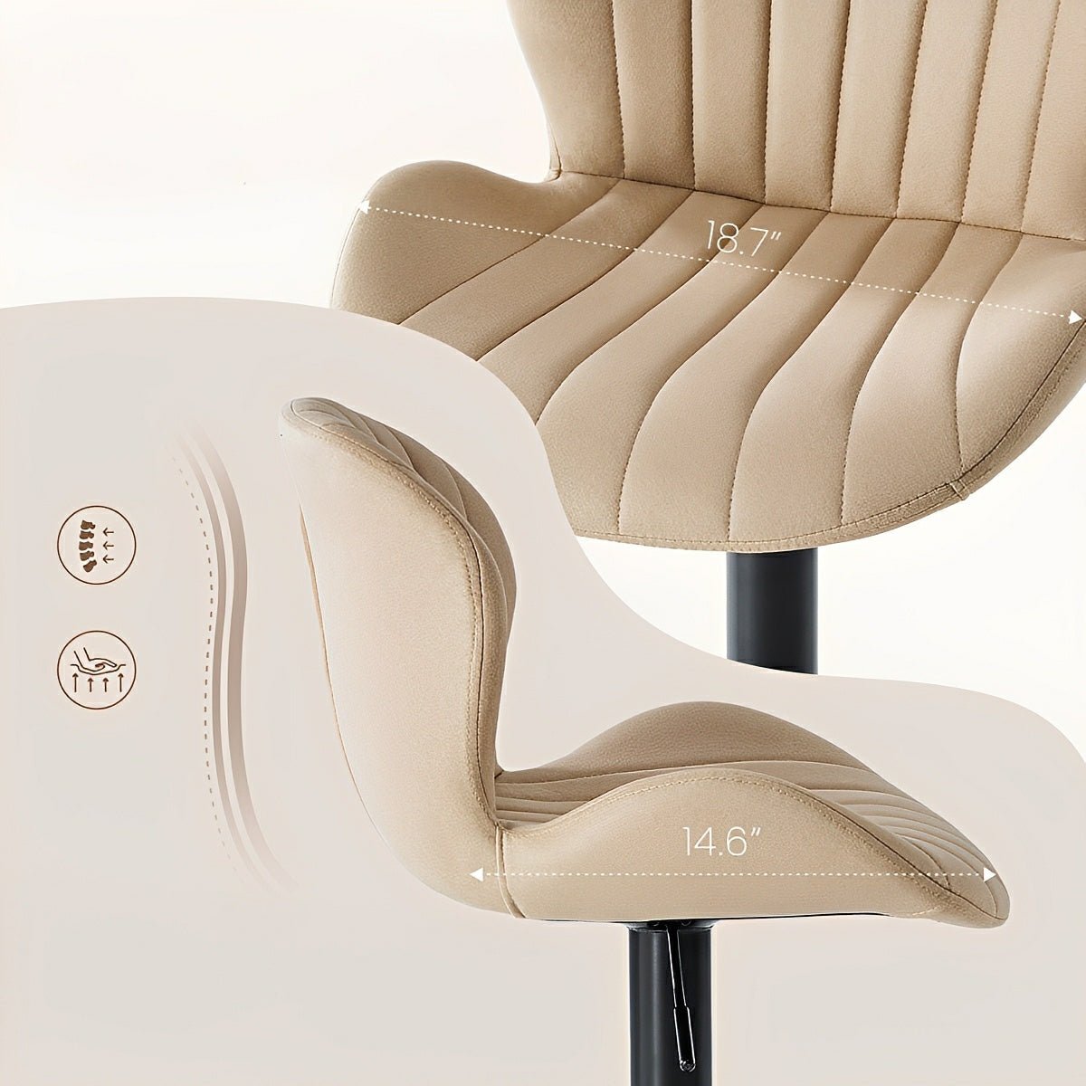2 Pack Modern Ergonomic Swivel Bar Stools