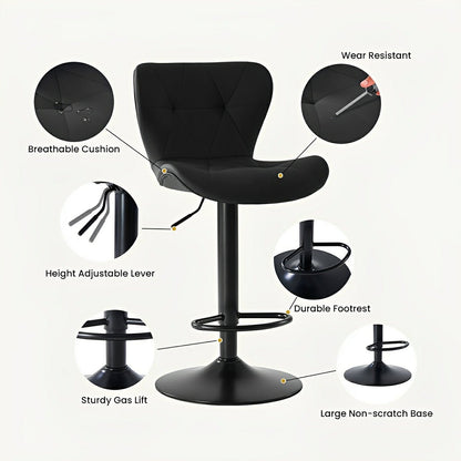 2 Pack Modern Ergonomic Swivel Bar Stools