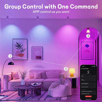 2 Pcs Dimmable WiFi Wireless E26 Smart LED Light Bulbs RGB CCT