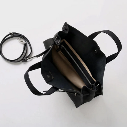 Soft & Structured Women’s Crossbody Bag - Top-Handle Silhouette, Pebbled Cowhide Leather, For Everyday Urban Use