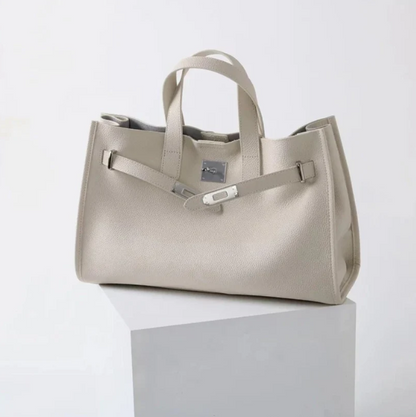 Soft & Structured Women’s Crossbody Bag - Top-Handle Silhouette, Pebbled Cowhide Leather, For Everyday Urban Use