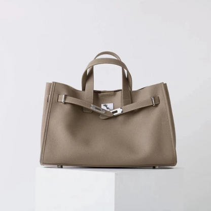 Soft & Structured Women’s Crossbody Bag - Top-Handle Silhouette, Pebbled Cowhide Leather, For Everyday Urban Use