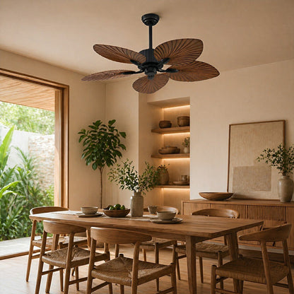 20.47 '' DC Motor Variable Frequency 5 - Leaf Palm Leaf Ceiling Fan - Flare Shack