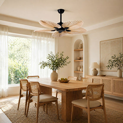 20.47 '' DC Motor Variable Frequency 5 - Leaf Palm Leaf Ceiling Fan - Flare Shack