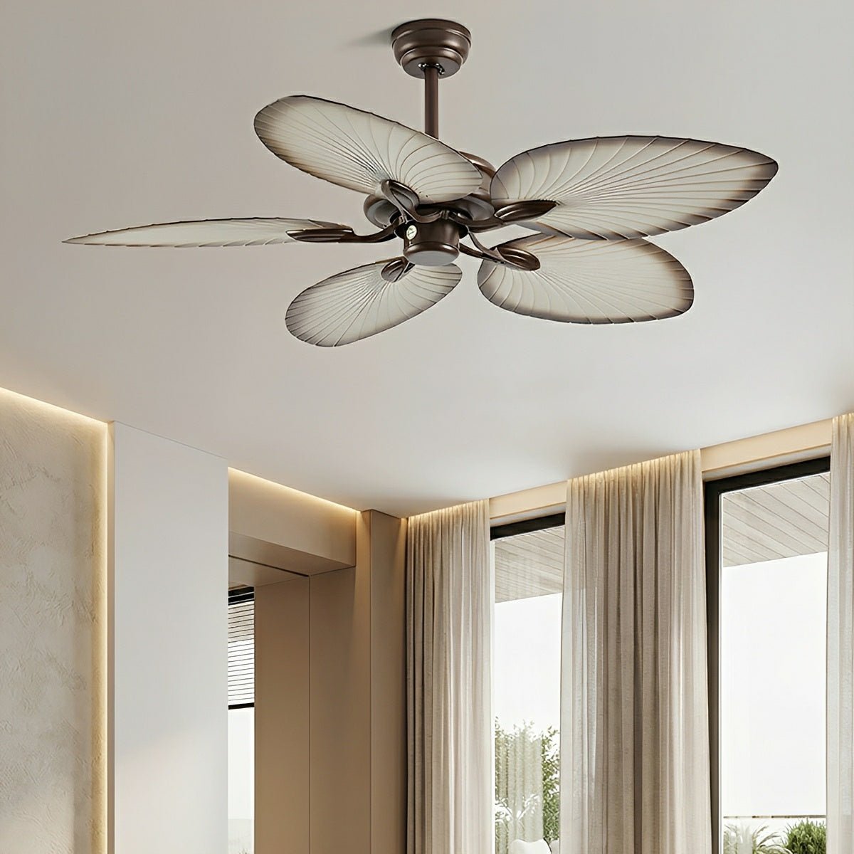 20.47 '' DC Motor Variable Frequency 5-Leaf Palm Leaf Ceiling Fan
