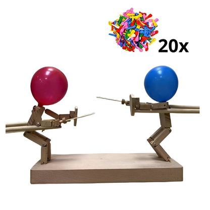 Wooden fencing puppets game