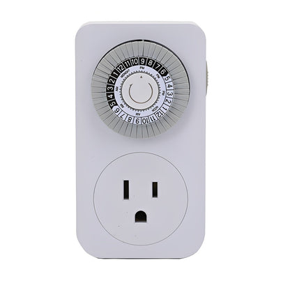 24-H 15A Plug-In Mechanical Outlet Timer Light Timer Switch