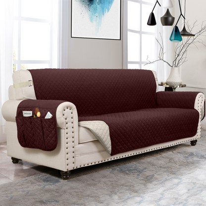 Couch Cover Furniture Protector With Side Pockets And Back Straps Reversible Colors Fall 2025 Pet Friendly