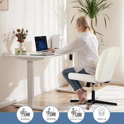26 inches 360 Swivel Ergonomic Cross-Legged Chair, Home Office Chair