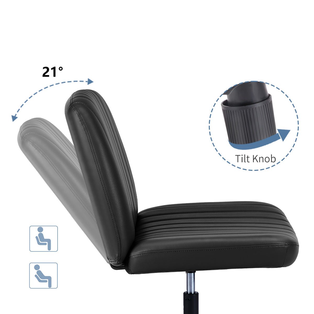 26 inches 360 Swivel Ergonomic Cross-Legged Chair, Home Office Chair