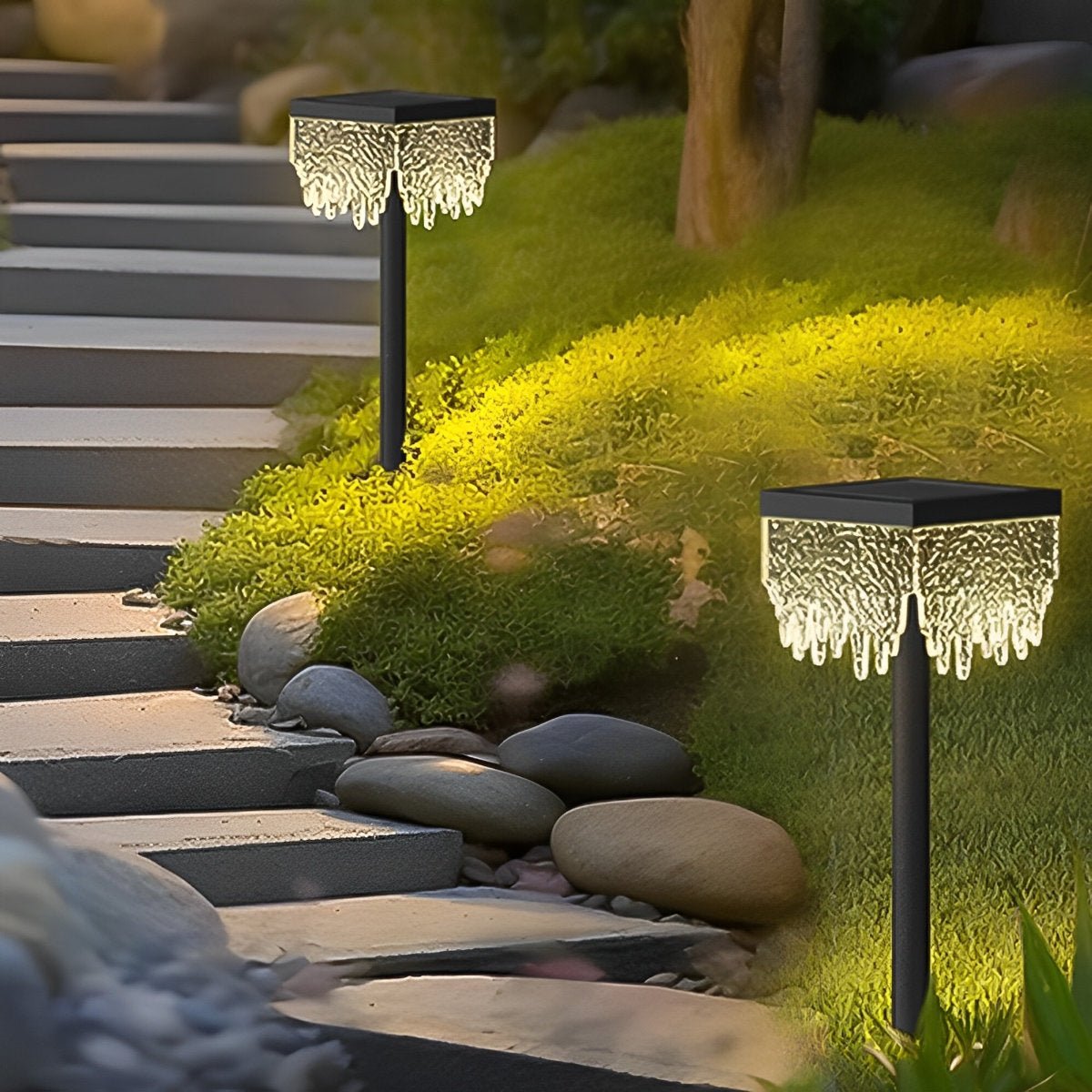 27.56'' Square Waterproof Solar Outdoor Lawn Landscape Light - Flare Shack