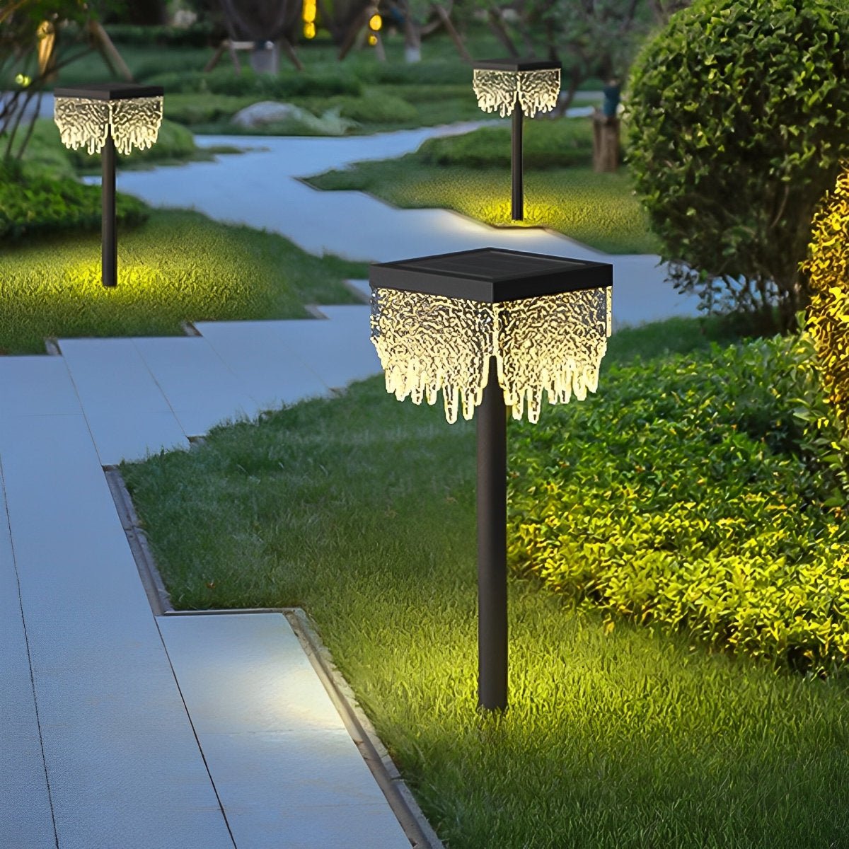 27.56'' Square Waterproof Solar Outdoor Lawn Landscape Light - Flare Shack