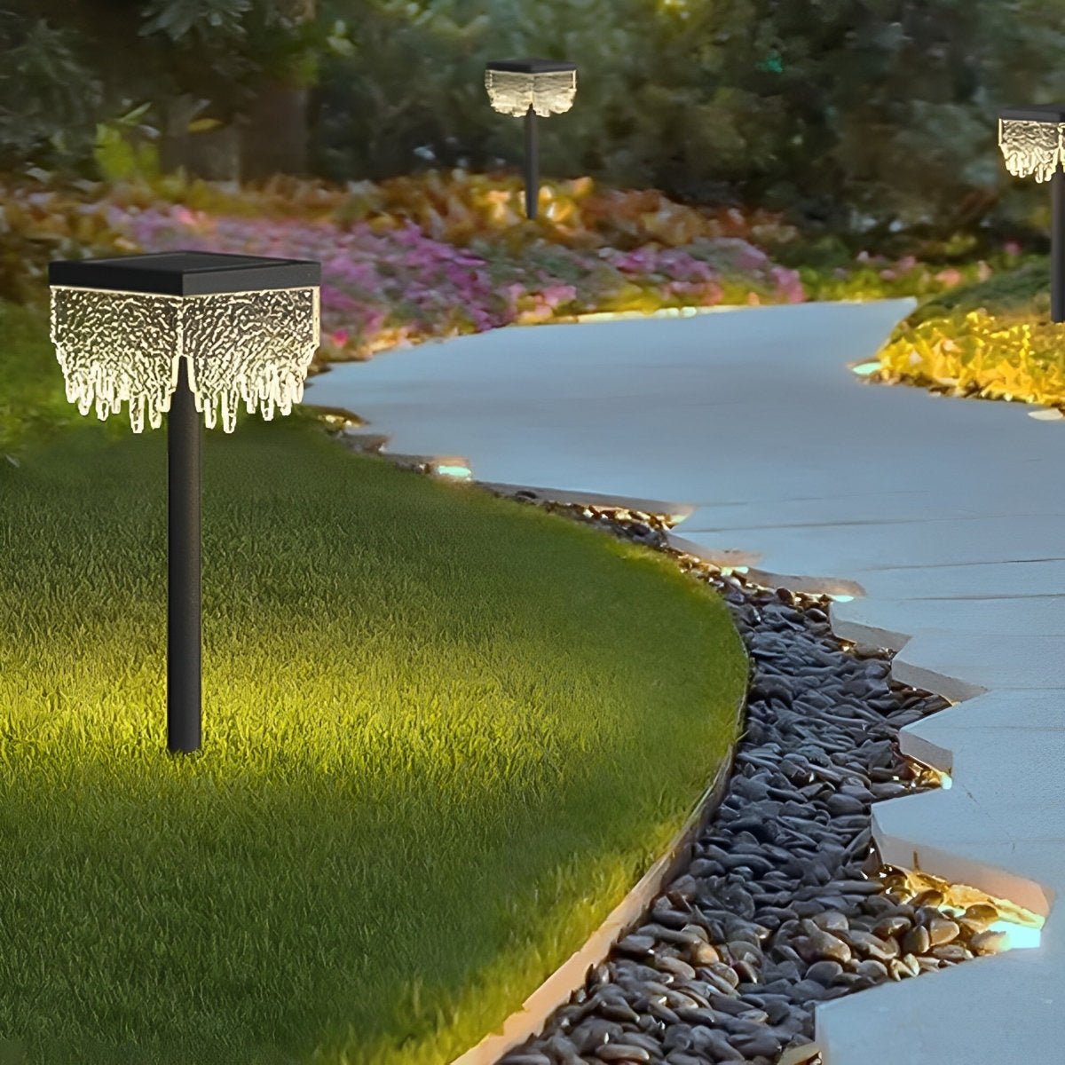 27.56'' Square Waterproof Solar Outdoor Lawn Landscape Light - Flare Shack
