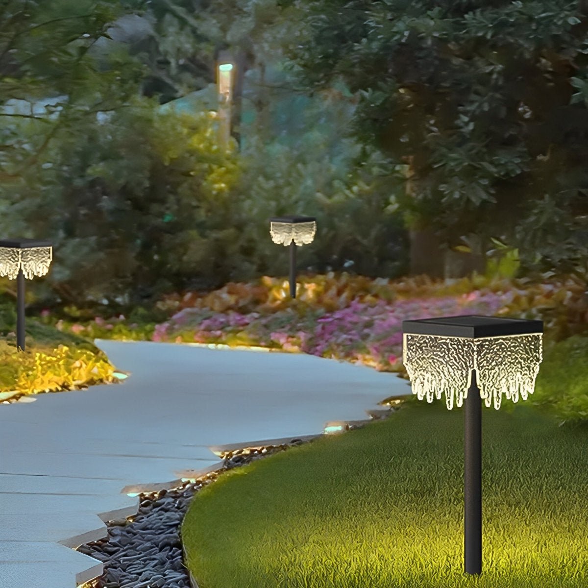 27.56'' Square Waterproof Solar Outdoor Lawn Landscape Light - Flare Shack