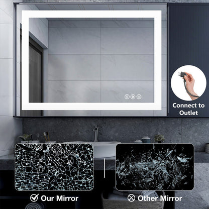 28" Anti-fog LED Bathroom Mirror LED Light Wall Mirror