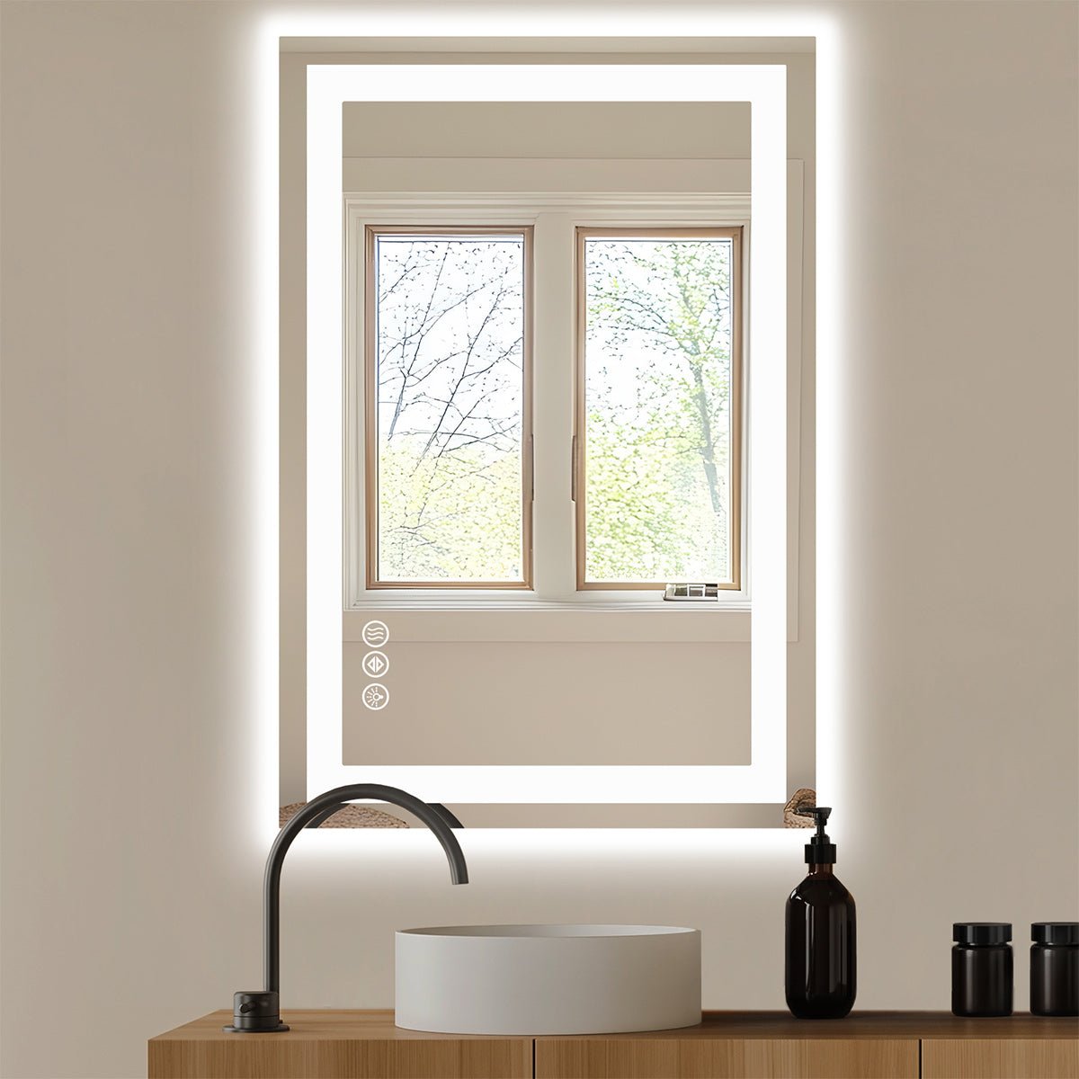 28" Anti - fog LED Bathroom Mirror LED Light Wall Mirror - Flare Shack