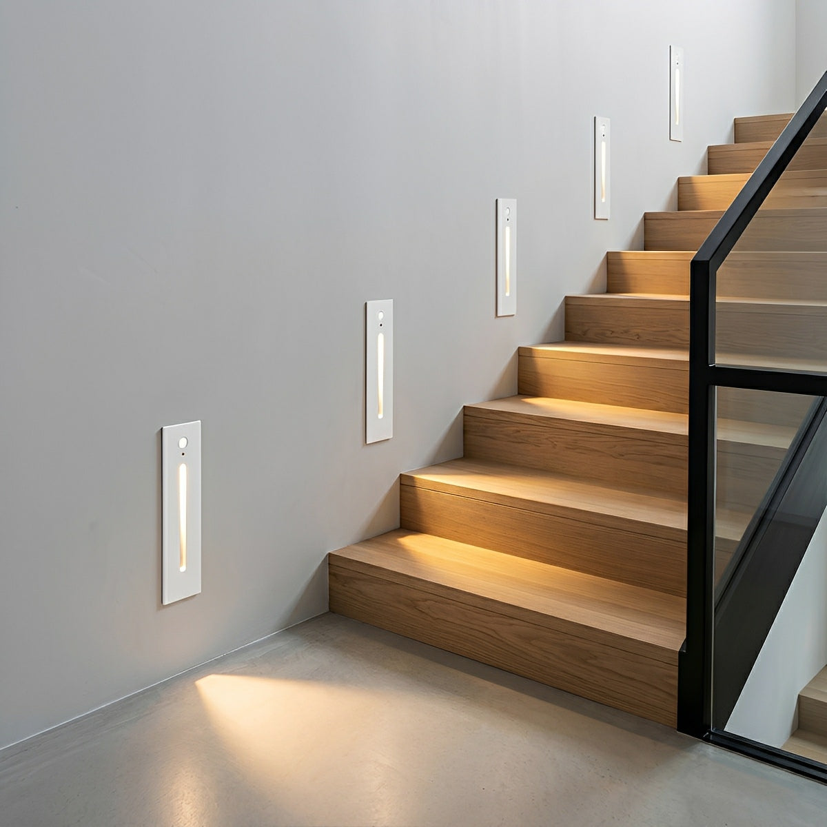 Modern Waterproof White Rectangle LED Waterproof Recessed Stair Lights Step Lights