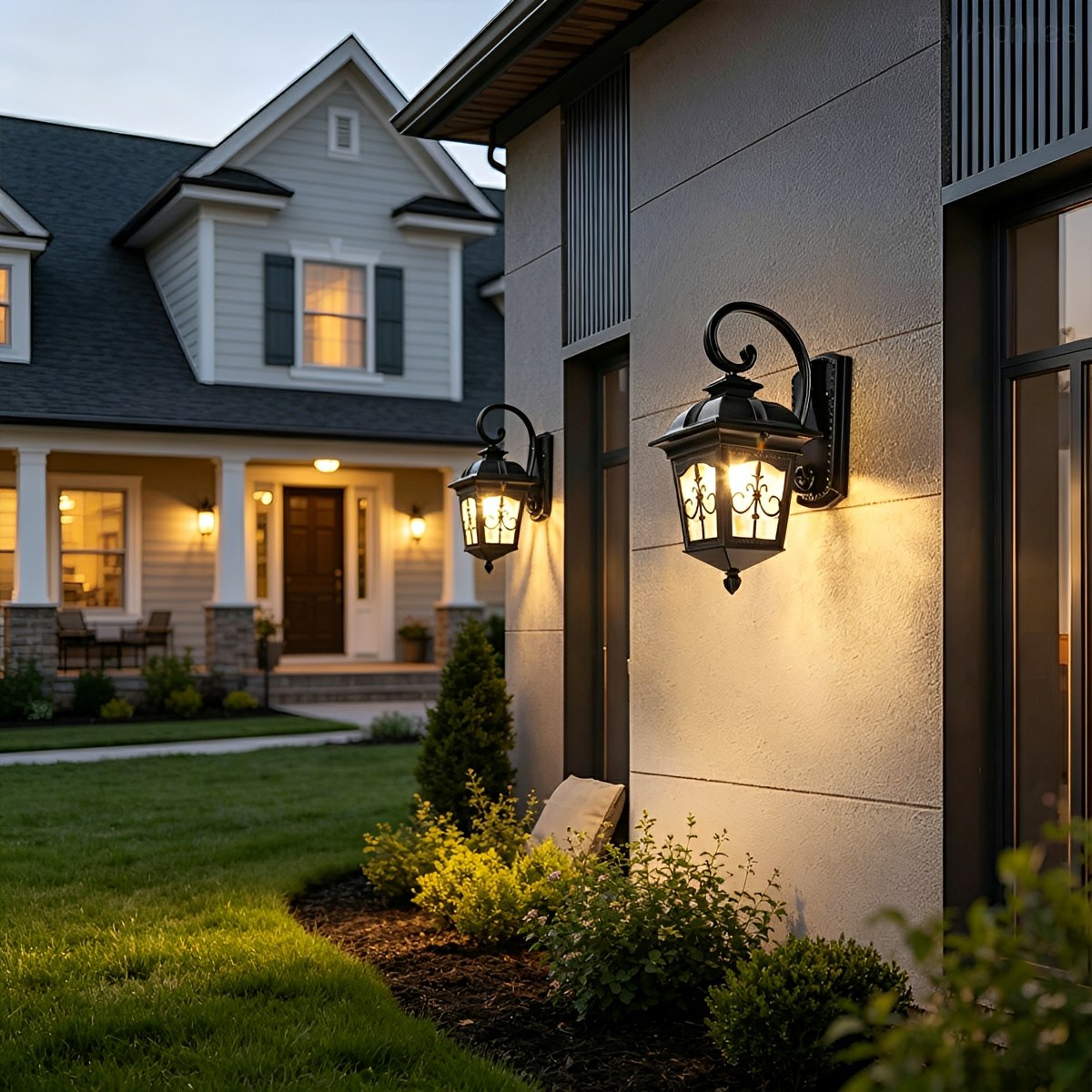 Classic European Outdoor Waterproof Tower Glass Wall Light LED Exterior Sconce
